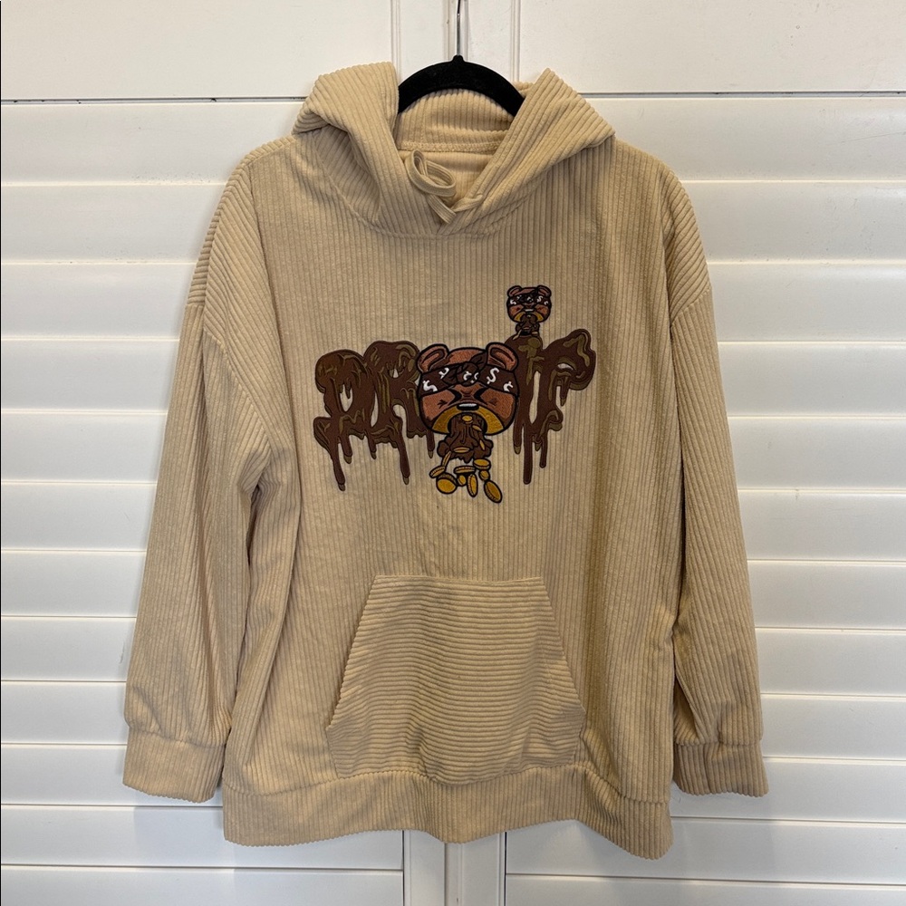 Tan‎ Graphic Drip Money  Hoodie Sz L